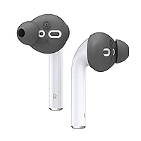 elago Earbuds Cover Designed for Apple AirPods 2 & 1 or EarPods, Silicone Ear Tips, Ear Grip, Sound Quality Enhancement [4 Pairs: 2 Large + 2 Small] (Dark Grey)