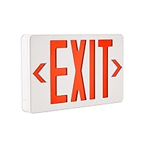 LED Exit Sign Emergency Light Single or Double Faces Rechargeable UL Certified GX-200NR (Red)