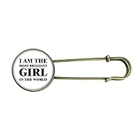I Am The Brilliant Girl Art Deco Gift Fashion Retro Metal Brooch Pin Clip Jewelry