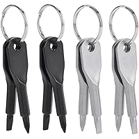 8Pcs Portable Keychain Screwdriver Set, Mini Pocket Key Chain Phillips Slotted Head Screwdriver with Key Ring, EDC Outdoors Travel Multifunction Repair Kit