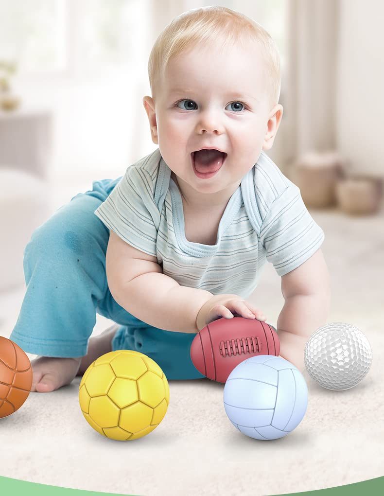 ROHSCE Montessori Toys for Babies 3 Months+, Baby Balls 3 to 12 Month for Babies & Toddlers 3M+, Textured Multi Ball Set
