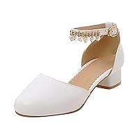Girls Dress Shoes Low Heel Mary Jane Bow Heels Princess Flower Wedding Party Pumps Summer Fashion Shoes