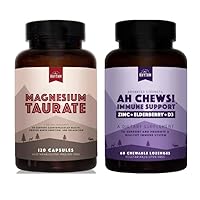 Natural Rhythm Magnesium Taurate 120 Capsules + Immune Booster Lozenges 60 Capsules Bundle