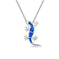 Nautical Tropical Vacation Beach White or Blue Green Opal Inlay Garden Gecko Lounge Lizard Stud Earrings Pendant NecklacemFor Women .925 Sterling Silver October Birthstone
