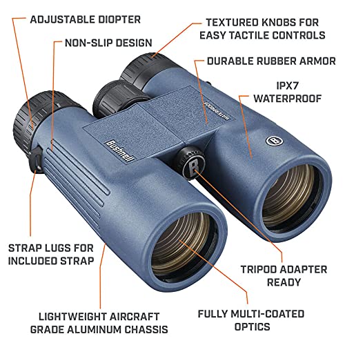 Bushnell H2O 8x42mm Binoculars, Waterproof and Fogproof Binoculars for Boating, Hiking, and Camping