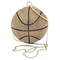 Rhinestone Covered Basketball Wristlet Clutch Crossbody Handbag Purse for Women