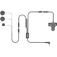PRYME® Highway™ Series Helmet Motorcycle Mic and Speaker Kit - Compatible with Kenwood, and Relm 2-Pin Side Connectors (for Full Face Helmets)