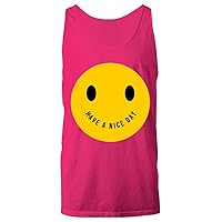 Have a Nice Day Yellow Happy Smiley Face Emoji Retro 80s 90s Plus Size Women Men Unisex Tank Top Heliconia