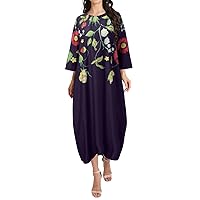 XJYIOEWT Spring Maxi Dresses for Women 2024 Plus Size 5X, Women's Summer Floral Printed Sleeveless Loose Maxi Dress Cas