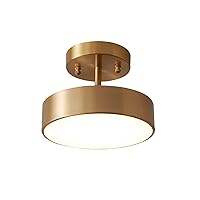 通用 Flush Mount Ceiling Lamp Acrylic Dimmable Chandelier Fixture for Kitchen Allway Bedroom Laundry-Copper 12x10cm