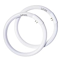 7 Inch T5 22W Circular Bulb Compatible with Floxite Zadro Rialto Makeup Magnifying Vanity Mirror FC22 Round Fluorescent Light Bulb 6500K 2 Count