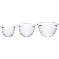 HARIO MXPN-3704 Heat Resistant Glass Bowl, 30.4 fl oz (900 ml), 59.1 fl oz (1,500 ml), 7.6 fl oz (2