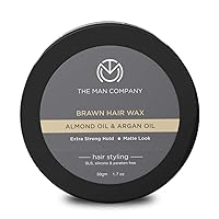 The Man Company Hair Styling Wax Cream with Almond Oil & Argan Oil (1.7oz) | For Extra Strong Hold and Matte Effect All Day - Paraben & Silicon Free