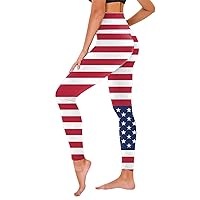 American Flag Leggings Comfy Stars and Stripes Printed Yoga Leggings Soft Brushed Fitness Running Butt Lifting Jogger Pants