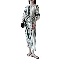 Gradient Stripe Silk Dress