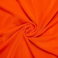 Texco Inc Solid 4-Way Stretch Venezia Polyester Spandex, DIY Projects, Apparel Fabric, Orange Neon 1 Yard