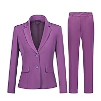YUNCLOS Women’s Formal Two Piece Office Lady Suit Set Work Blazer Jacket Pant