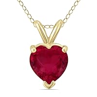 5MM Heart Shape Natural Gemstone Pendant in 14K White Gold and 14K Yellow Gold (Available in Amethyst, Garnet, Peridot, and More)
