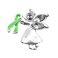 Fundraising For A Cause | Satin Green Ribbon Awareness Pins – Green Satin Ribbon Pins for Cerebral Palsy, Mental Health, Bipolar Disorder, Organ Donation, and Liver Cancer Awareness (2 Pins)