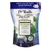 Dr Teal's Ultra Moisturizing Bath Bombs Moisture + Rejuvenating Eucalyptus & Spearmint Essential Oils 5ct - 1.6oz Pack of 5