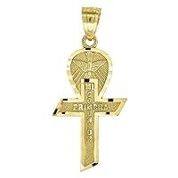 10k Gold Dc Mens Ankh Mi Primera Comunion Height 31.5mm X Width 13.6mm Religious Charm Pendant Necklace Jewelry Gifts for Men