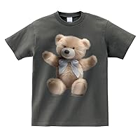 Unisex Teddy Bear Graphic Print Cotton Short Sleeve T-Shirt, Multiple Colors and Sizes (XXLarge, Charcoal)