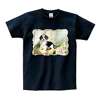 Unisex Vintage Puppy Eight Graphic Print Cotton Short Sleeve T-Shirt, Multiple Colors and Sizes (XLarge, Navy)