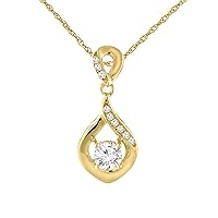 Sabrina Silver 14K White Gold Natural Gemstone Necklace with Diamond Accents Round 4 mm