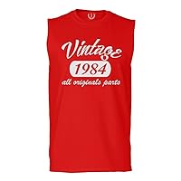 0266. Cool Funny 40th Birthday Gift Vintage Since 1984 Years Old Men's Muscle Tank Sleeveles t Shirt