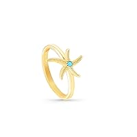 Starfish Ring, 14K Real Gold Starfish Ring, Minimalist Gold Starfish Ring, Dainty Custom Starfish Ring, Birthday Gift