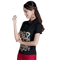 Ethnic Style Suit Women Blouse Embroidery Chinese Tops Eleganti Loose Spring Autumn Female Shirt Hanfu