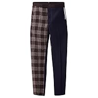 Men's Low Rise Drop Crotch Backstrap Trousers In Power Checkered British Wool