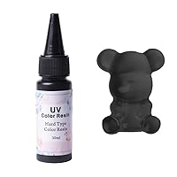 UV Color Resin Epoxy Resin Fast Drying No Mixing No Pigment Needed 30ML, Black