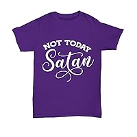 Not Today Satan Religious Tops Tees Women Men Plus Size Graphic Novelty T-Shirt Purple