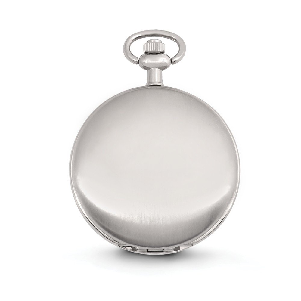 Speidel Silver-Tone Pocket Watch with Blue Dial and 14