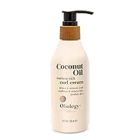 Oliology Coconut Oil Curl Cream - Defines & Enhances Curls & Waves | Botanically Infused | Conditions & Reduces Frizz | Made in USA, Cruelty Free & Paraben Free (8.5oz)
