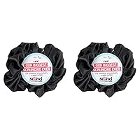 Scunci by Conair The Original Scrunchie Jumbo Size in Washable Black Nylon Silk-Like Fabric, Perfect for Wrist-to-Hair Versatility, 1 Count (Pack of 2)