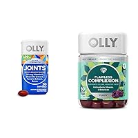 OLLY Ultra Joint Softgels Boswellia Turmeric Vitamin D Boron 30ct & Flawless Complexion Gummy Vitamins E A Zinc Berry Skin 50 Count