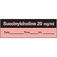 AN-20D20 Anesthesia Tape with Date, Time and Initial, Removable, Succinylcholine 20 mg/mL, 1