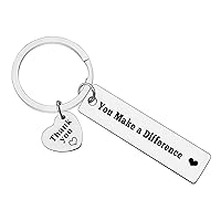 Thank You Gifts Appreciation Keychain You Make A Difference Keychain Thank You Gifts for Teacher Nurse Mentor Coach Appreciation Gifts for Employee Coworker Social Worker Volunteer
