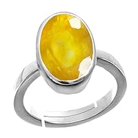 Choose Your Gemstone Adjustable Silver Plated Ring 5 Carat Natural Chakra Healing Astrological Stone