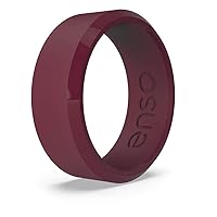 Enso Rings Bevel Classic Silicone Wedding Ring – Hypoallergenic Unisex Wedding Band – Comfortable Band for Active Lifestyle – 8mm Wide, 2.16mm Thick