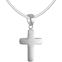 Vinani Small Cross Pendant With Snake Chain 925 Sterling Silver Italy, AKD S