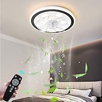 TRUYOK LED Modern Bedroom Ceiling Light with Fan - 75 W Fan Ceiling Light with Remote Control - Dimmable Ceiling Fans with Lighting - 3 Speed Quiet Ceiling Lighting for Living Room Diameter 50 cm