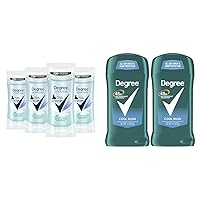Degree Antiperspirant for Women Protects from Deodorant Stains Pure Clean Deodorant for Women 2.6 oz & Men Original Antiperspirant Deodorant for Men, Pack of 2, 48-Hour Sweat and Odor Protection