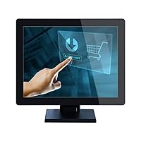 15 inch PC Display 1024x768 HDMI-in Front Pure Flat Panel Waterproof Multi-point Capacitive Touch Screen Monitor with Desktop Angle Adjustable Folding Base for POS, Ordering Machine WP150PT-25C
