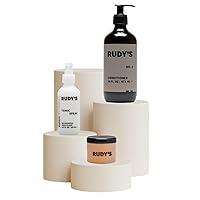 RUDY'S Coarse Hair Strong Hold Bundle (No.2 Conditioner, Tonic Spray & Shine Pomade) | Natural Ingredients w/Coconut Oil, Paraben & Sulfate Free - All Hair Types for Men & Women