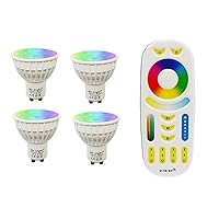 Smart LED Light Bulb RGBW CCT with Remote Controller Dimmable (4 Bulbs+1 Controller)