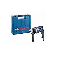 Bosch professional GSB 16 RE hammer drill, keyless chuck 13 mm, depth stop 210 mm, additional handle + case (750 W), 060114E500