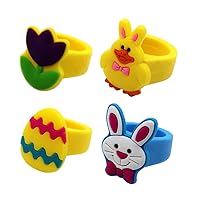 BESTOYARD 10pcs Bunny Toys for Rabbits Rabbit Toy Kids Rings Toy Easter Basket Stuffers Easter Party Gifts Supplies Jewelry for Easter Egg Fillers Easter Egg Stuffers Child Cartoon